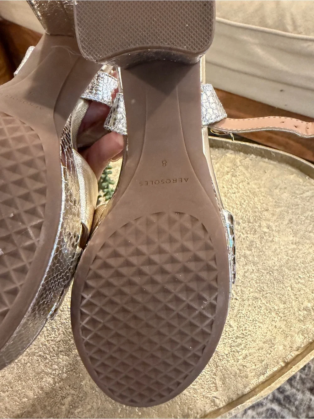Aerosoles Cosmos Metallic Women's Platform Leather Sandals- Brand New